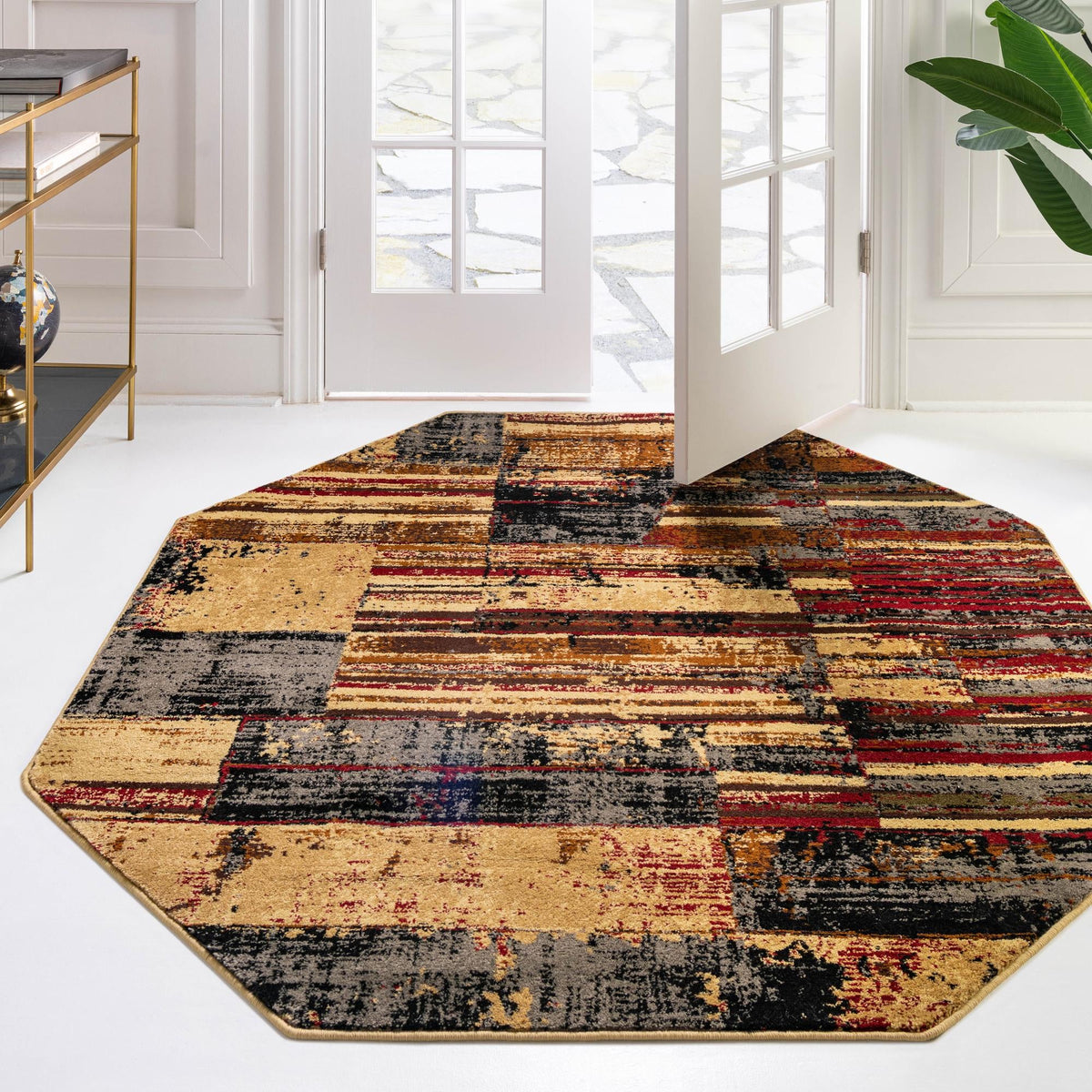 Neptune Elegance Collection Area Rug - Triton Octagon Multi  lifestyle 68
