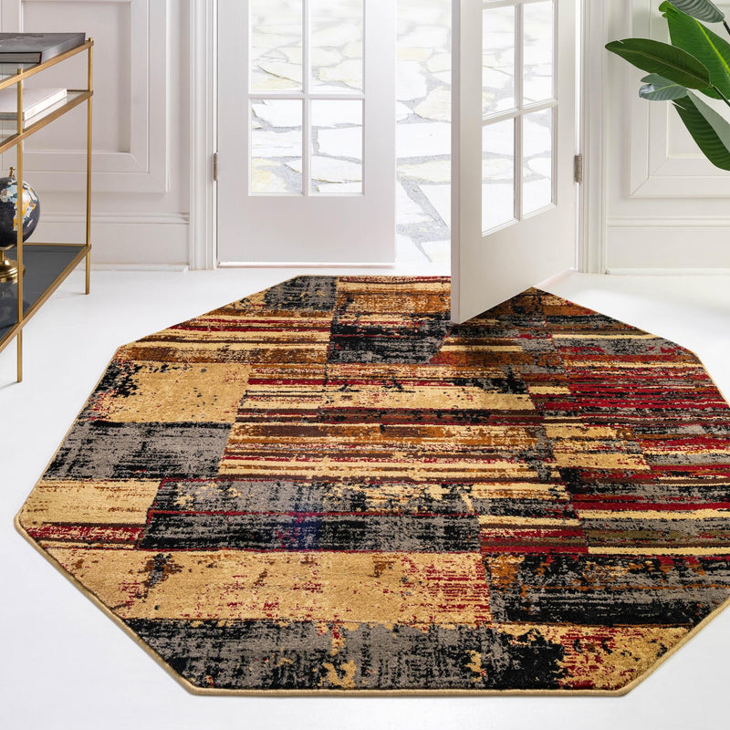 Neptune Elegance Collection Area Rug - Triton Octagon Multi  lifestyle 68