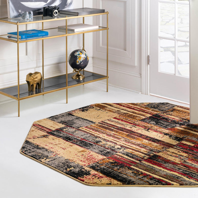 Neptune Elegance Collection Area Rug - Triton Octagon Multi  lifestyle 71