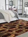 Neptune Elegance Collection Area Rug -  Larissa Rectangle Burgundy  lifestyle 8