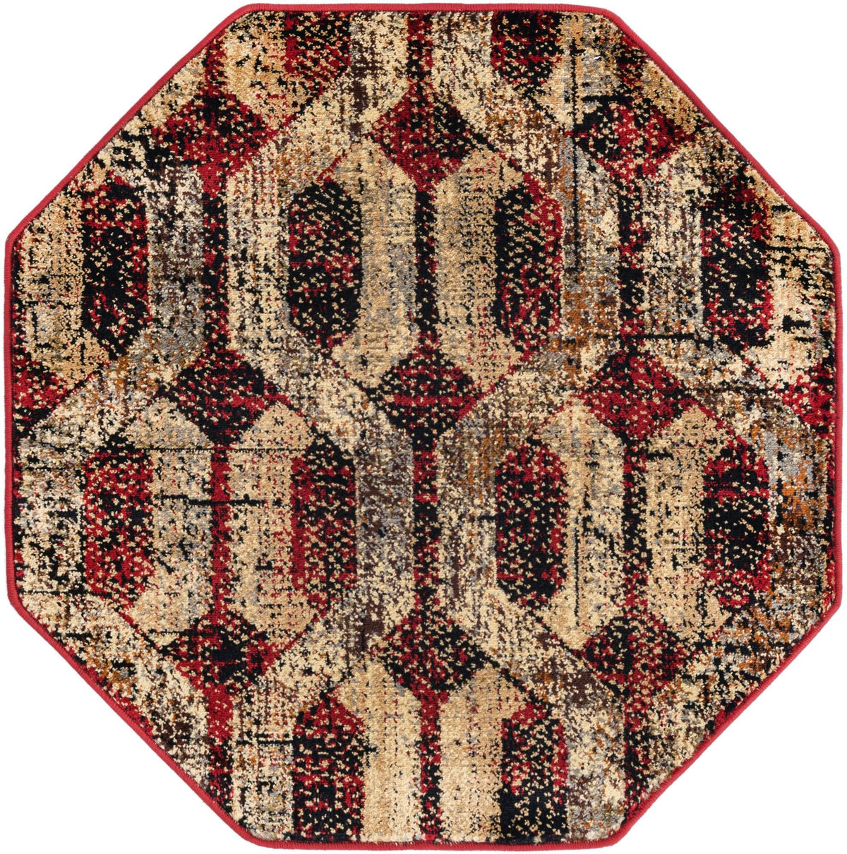 Neptune Elegance Collection Area Rug -  Larissa Octagon Burgundy  lifestyle 61