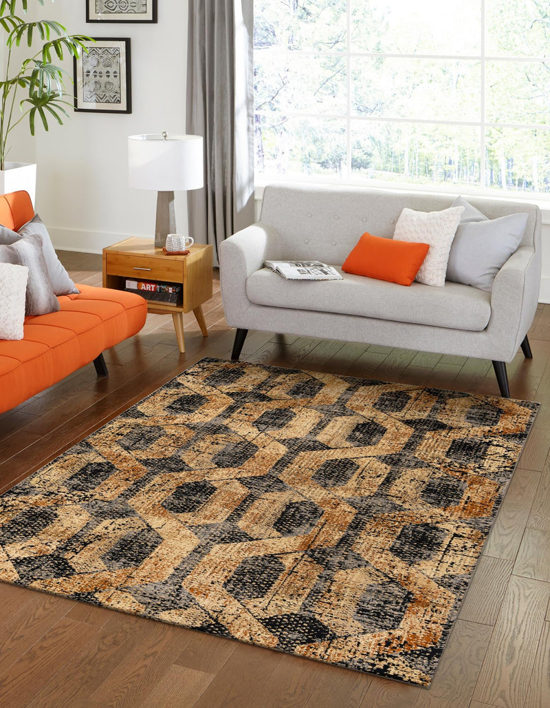 Neptune Elegance Collection Area Rug -  Larissa Rectangle Black Gray  lifestyle 6