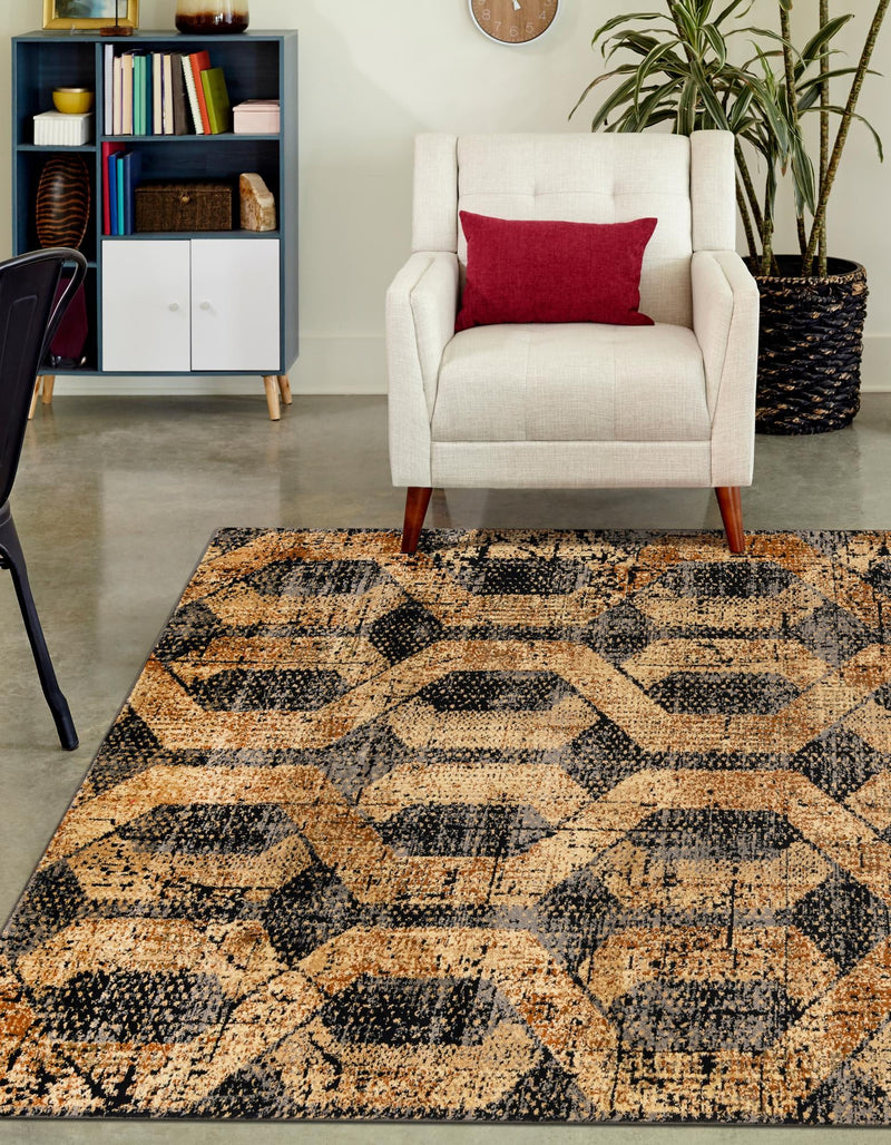 Neptune Elegance Collection Area Rug -  Larissa Rectangle Black Gray  lifestyle 10