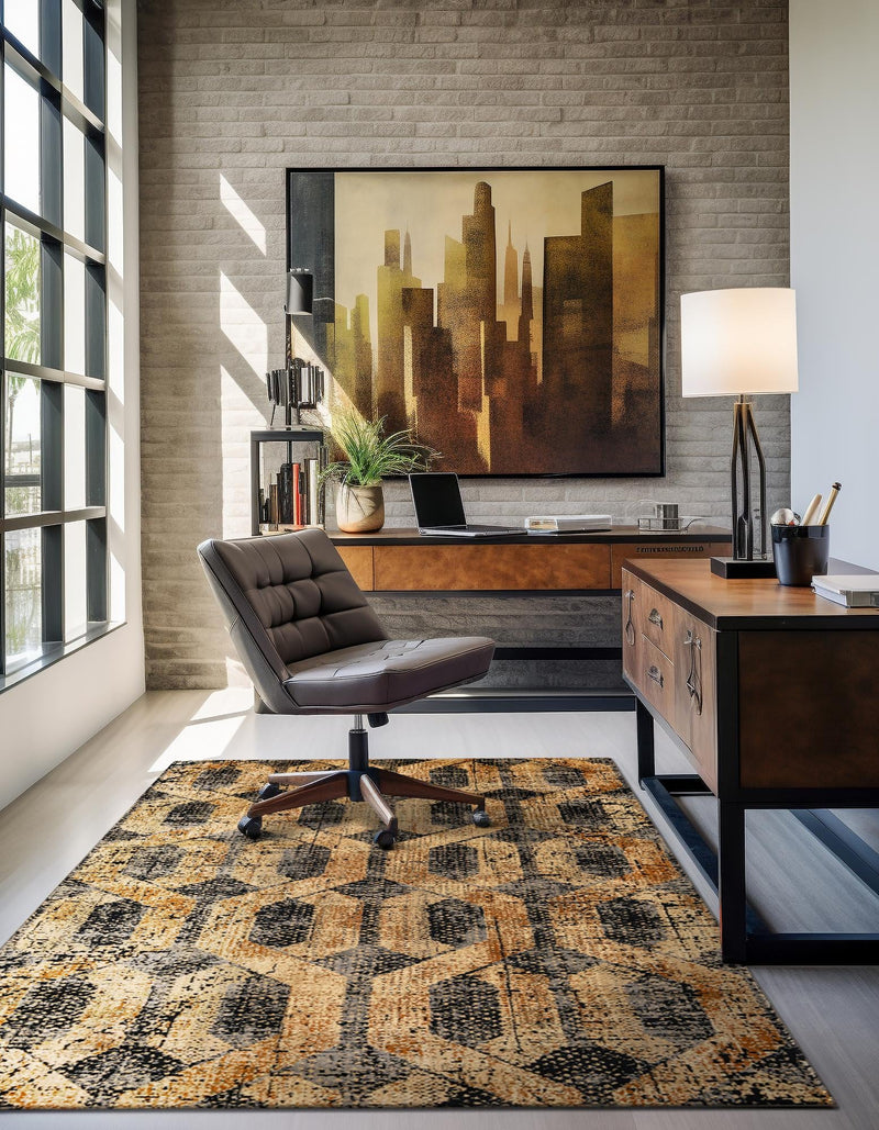 Neptune Elegance Collection Area Rug -  Larissa Rectangle Black Gray  lifestyle 11