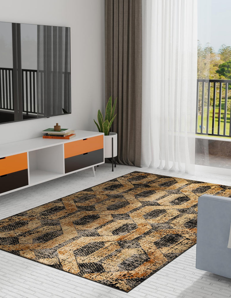 Neptune Elegance Collection Area Rug -  Larissa Rectangle Black Gray  lifestyle 12