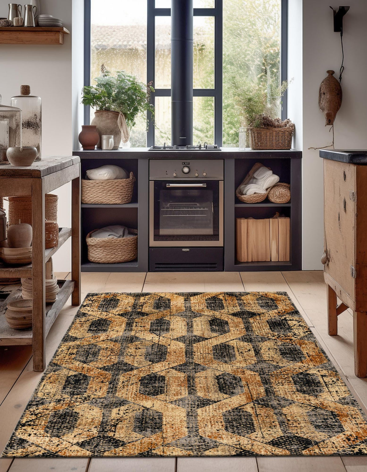 Neptune Elegance Collection Area Rug -  Larissa Rectangle Black Gray  lifestyle 15