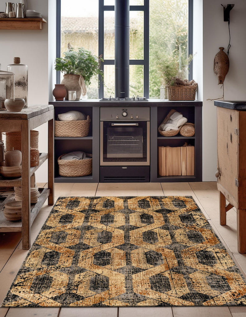 Neptune Elegance Collection Area Rug -  Larissa Rectangle Black Gray  lifestyle 15
