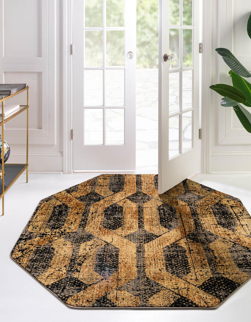 Neptune Elegance Collection Area Rug -  Larissa Octagon Black Gray  lifestyle 63