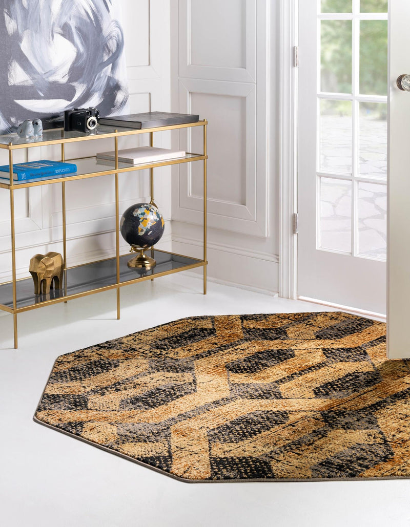 Neptune Elegance Collection Area Rug -  Larissa Octagon Black Gray  lifestyle 70