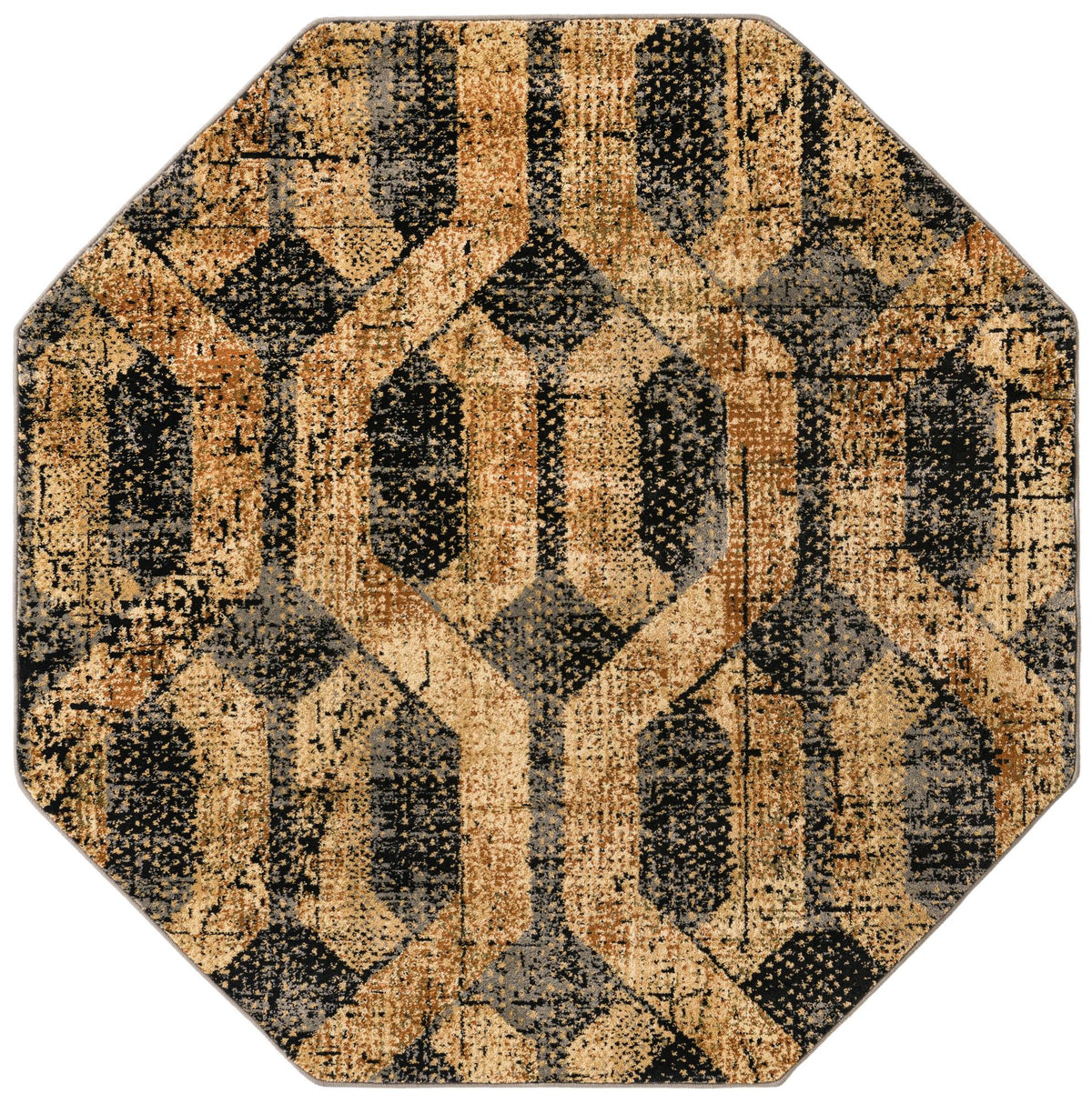 Neptune Elegance Collection Area Rug -  Larissa Octagon Black Gray  lifestyle 56