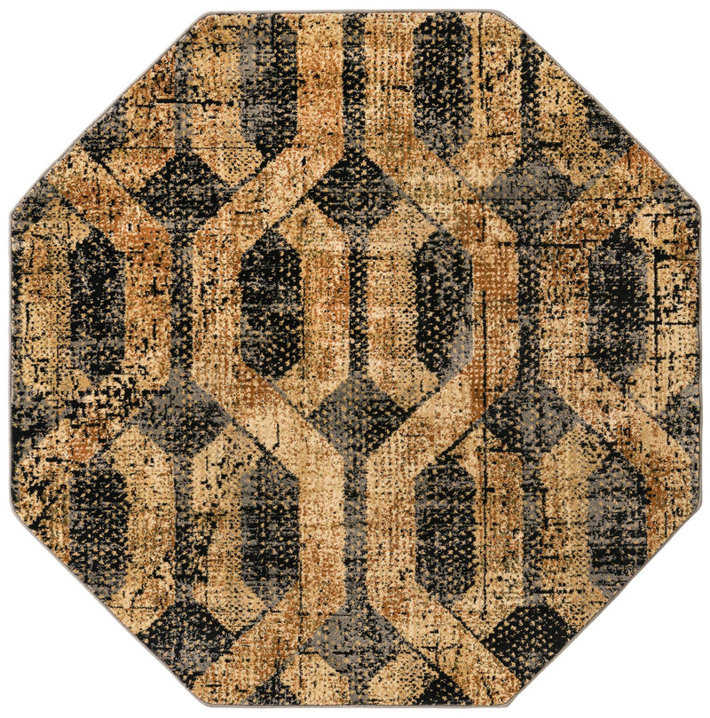 Neptune Elegance Collection Area Rug -  Larissa Octagon Black Gray  lifestyle 56