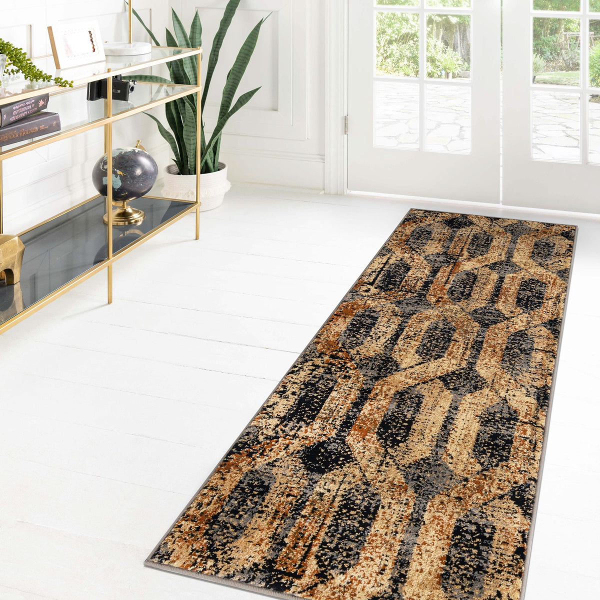 Neptune Elegance Collection Area Rug -  Larissa Runner Black Gray  lifestyle 112