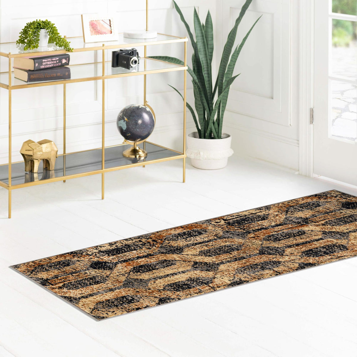 Neptune Elegance Collection Area Rug -  Larissa Runner Black Gray  lifestyle 122