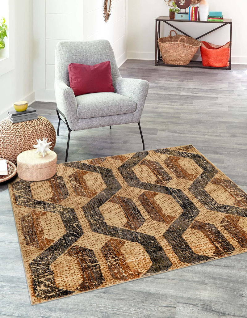 Neptune Elegance Collection Area Rug -  Larissa Square Beige Cream  lifestyle 71