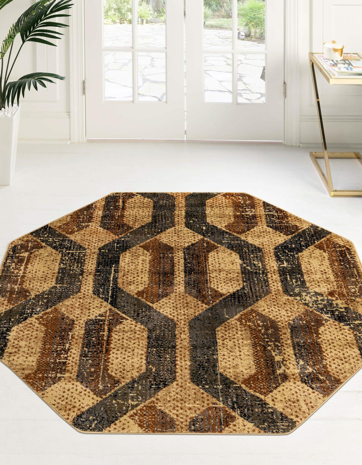 Neptune Elegance Collection Area Rug -  Larissa Octagon Beige Cream  lifestyle 65