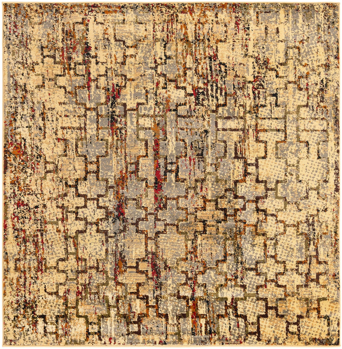 Neptune Elegance Collection Area Rug -  Proteus Square Beige and Cream  lifestyle 63