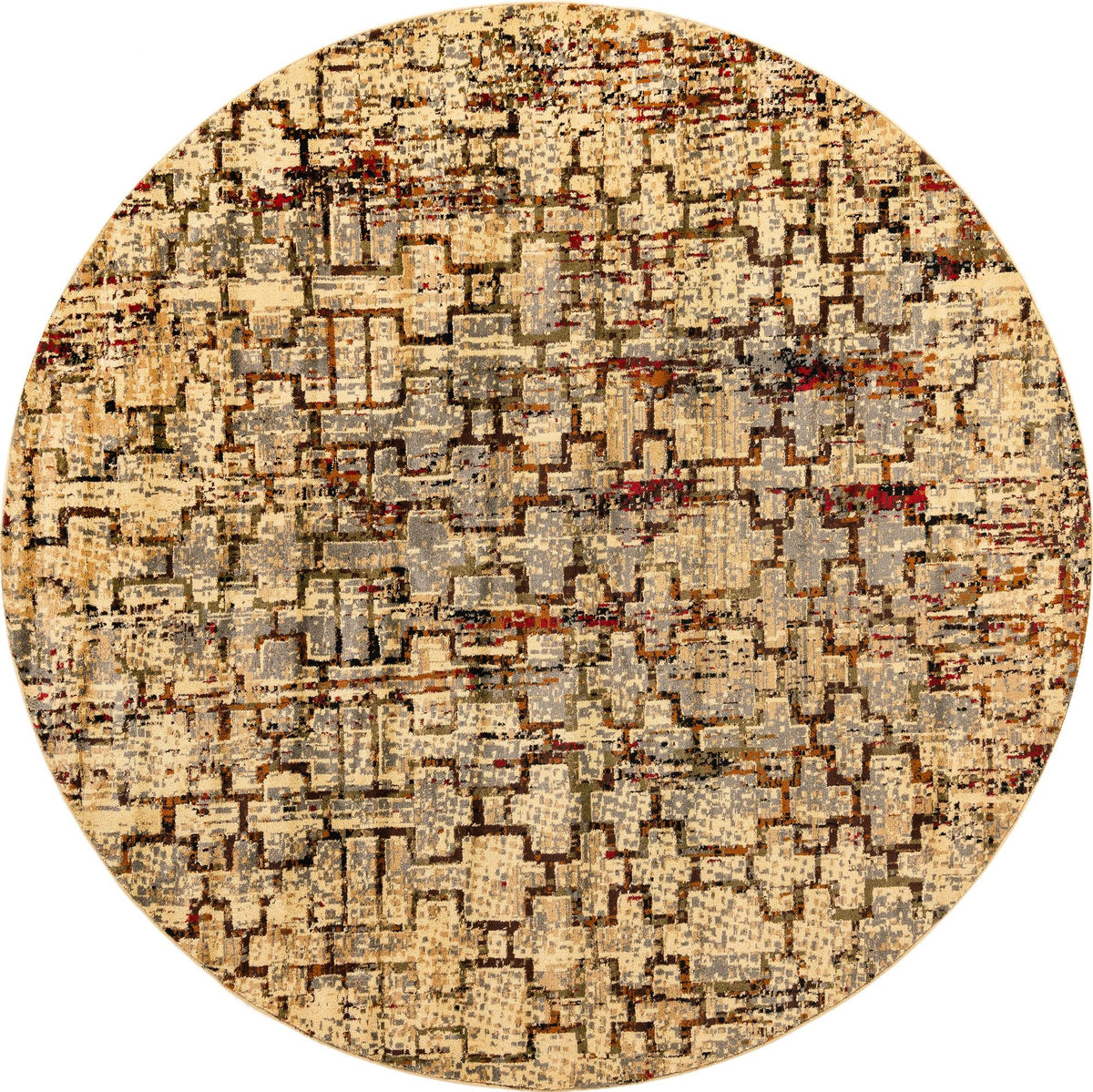 Neptune Elegance Collection Area Rug -  Proteus Round Beige Cream  lifestyle 33