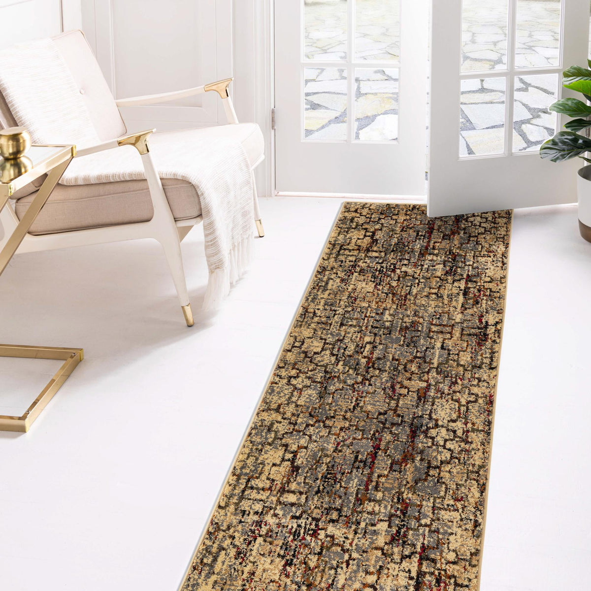 Neptune Elegance Collection Area Rug -  Proteus Runner Beige Cream  lifestyle 105
