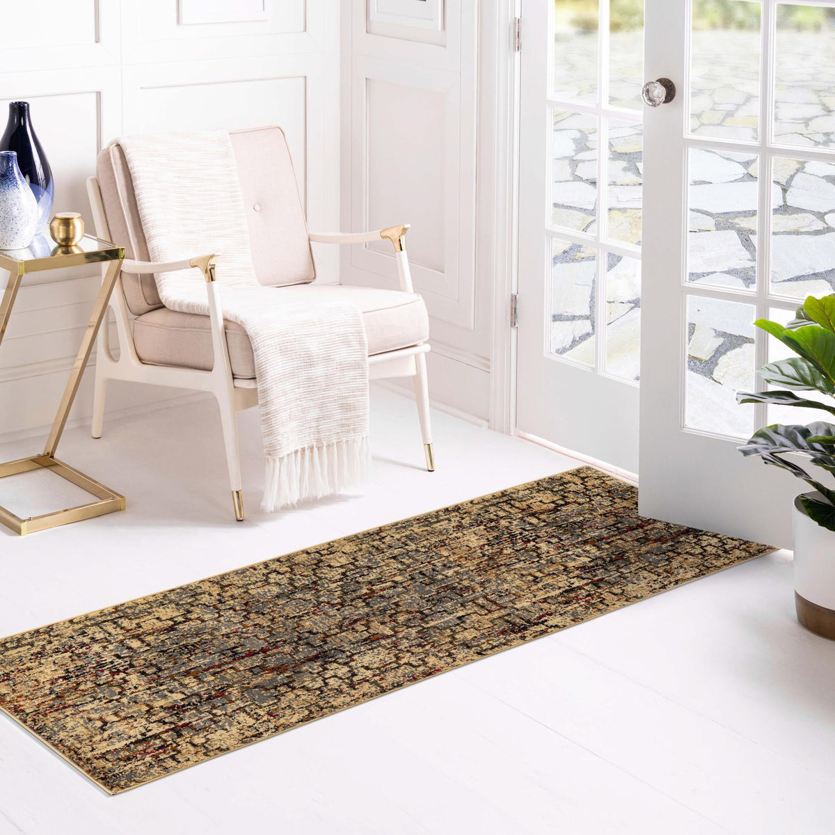 Neptune Elegance Collection Area Rug -  Proteus Runner Beige Cream  lifestyle 114