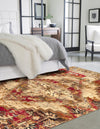 Neptune Elegance Collection Area Rug -  Naiad Rectangle Burgundy Beige  lifestyle 3