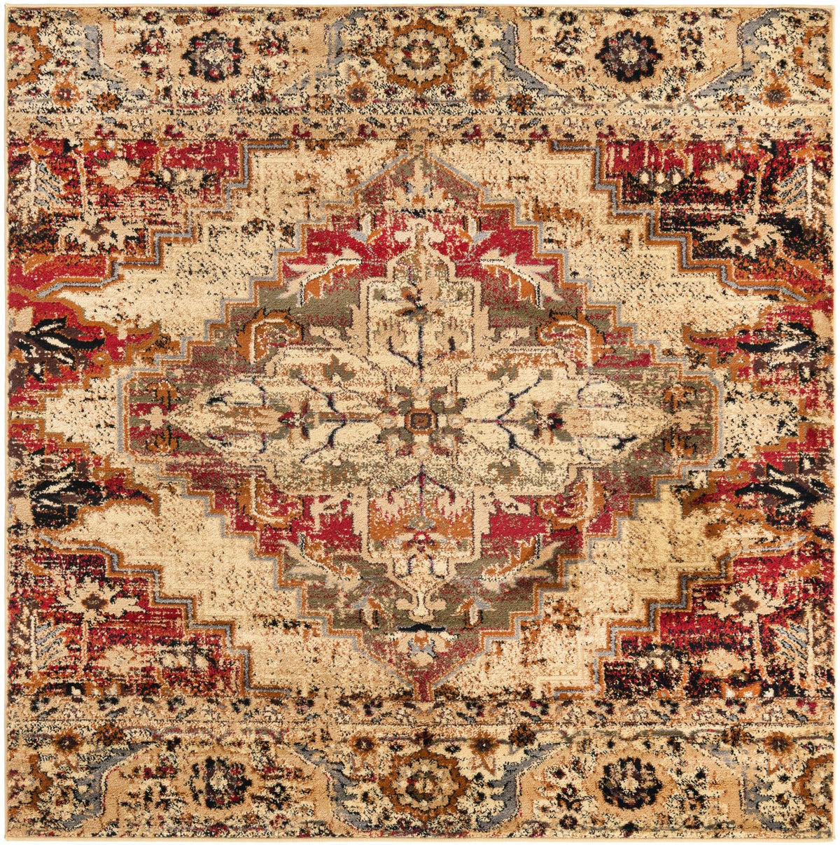 Neptune Elegance Collection Area Rug -  Naiad Square Burgundy Beige  lifestyle 16