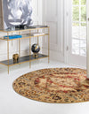 Neptune Elegance Collection Area Rug -  Naiad Round Burgundy Beige  lifestyle 25
