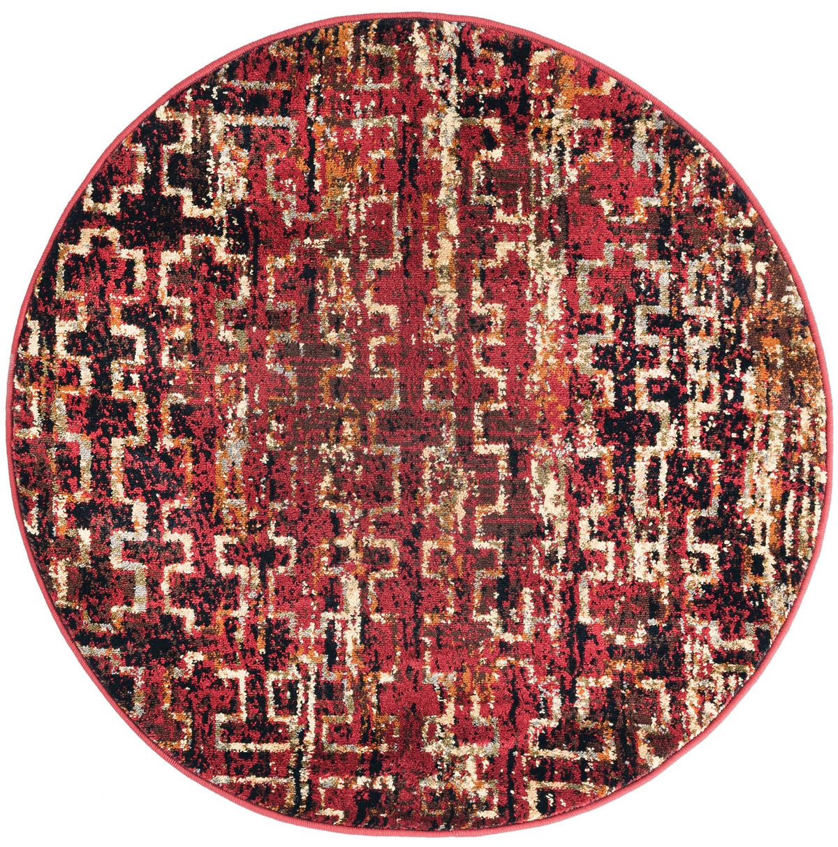 Neptune Elegance Collection Area Rug -  Proteus Round Burgundy  lifestyle 64