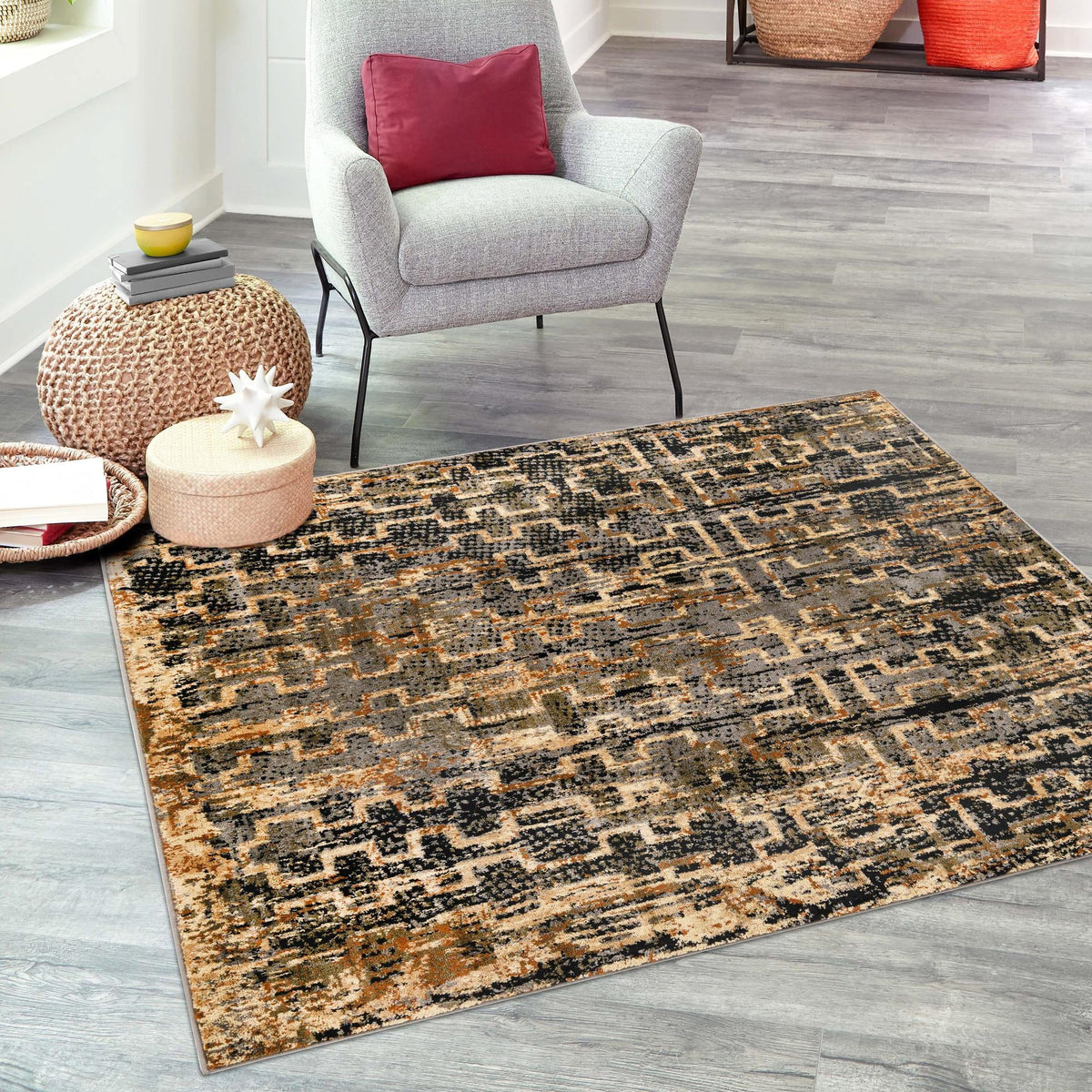 Neptune Elegance Collection Area Rug -  Proteus Square Blue  lifestyle 126