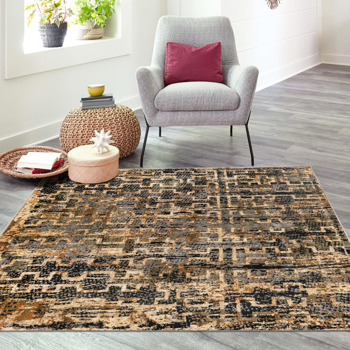 Neptune Elegance Collection Area Rug -  Proteus Square Blue  lifestyle 132