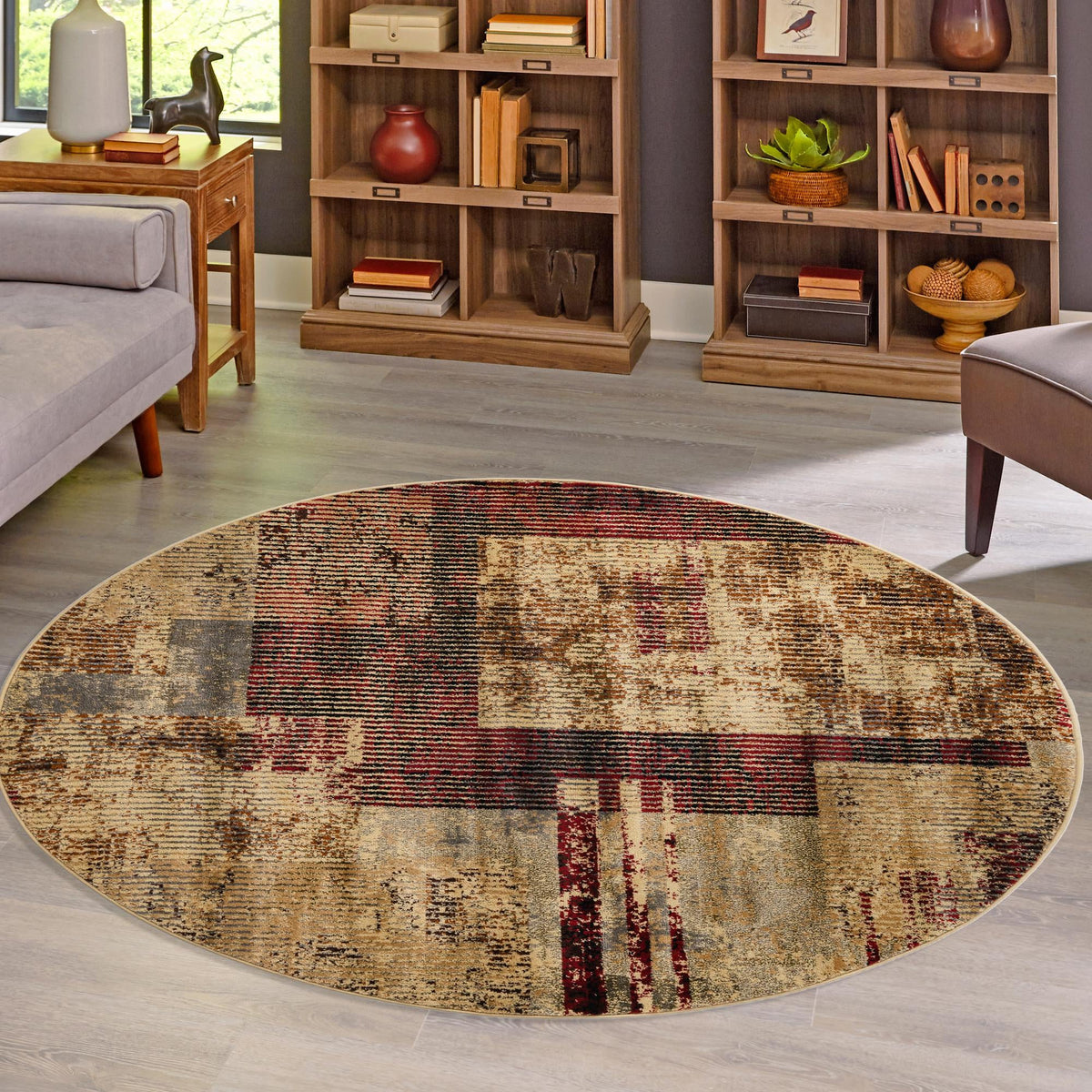 Neptune Elegance Collection Area Rug -  Despina Round Multi  lifestyle 69
