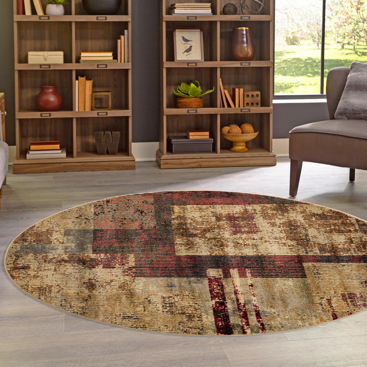 Neptune Elegance Collection Area Rug -  Despina Round Multi  lifestyle 72