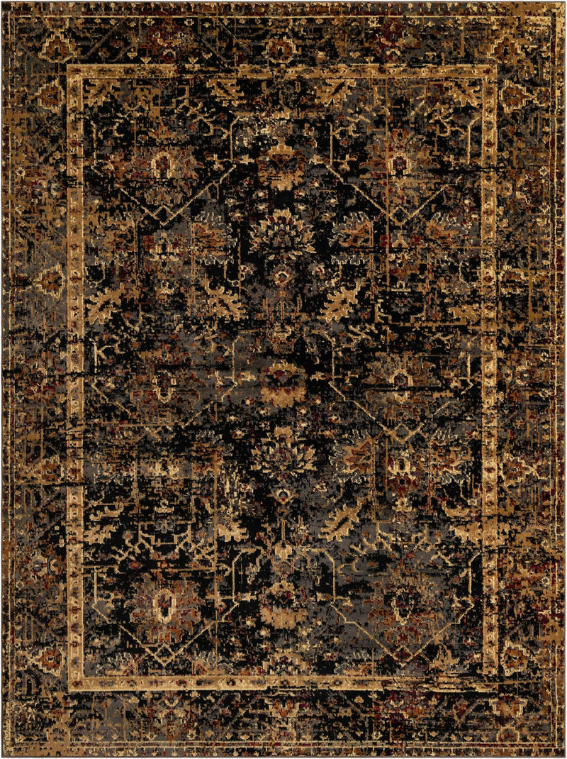 Neptune Elegance Collection Area Rug -  Galatea (Black) Rectangle Black  lifestyle 2