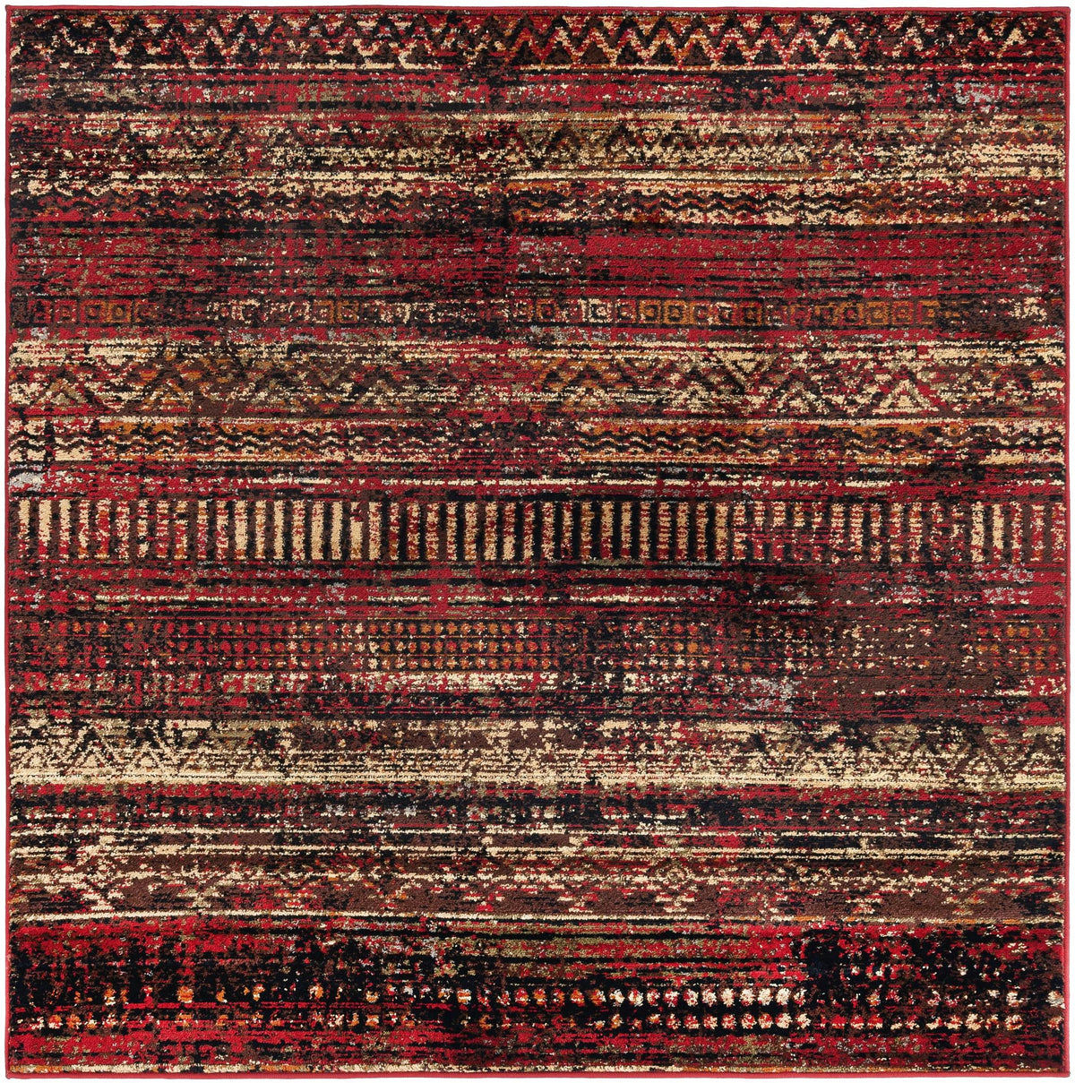 Neptune Elegance Collection Area Rug -  Nereid Square Burgundy  lifestyle 106