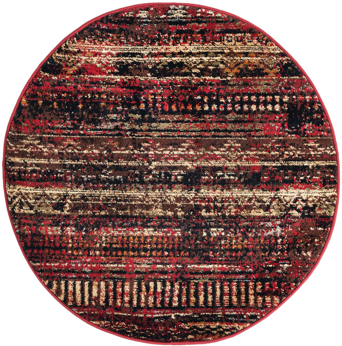 Neptune Elegance Collection Area Rug -  Nereid Round Burgundy  lifestyle 52