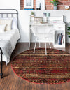 Neptune Elegance Collection Area Rug -  Nereid Round Burgundy  lifestyle 62