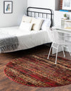 Neptune Elegance Collection Area Rug -  Nereid Round Burgundy  lifestyle 73