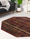 Neptune Elegance Collection Area Rug -  Nereid Octagon Burgundy  lifestyle 74