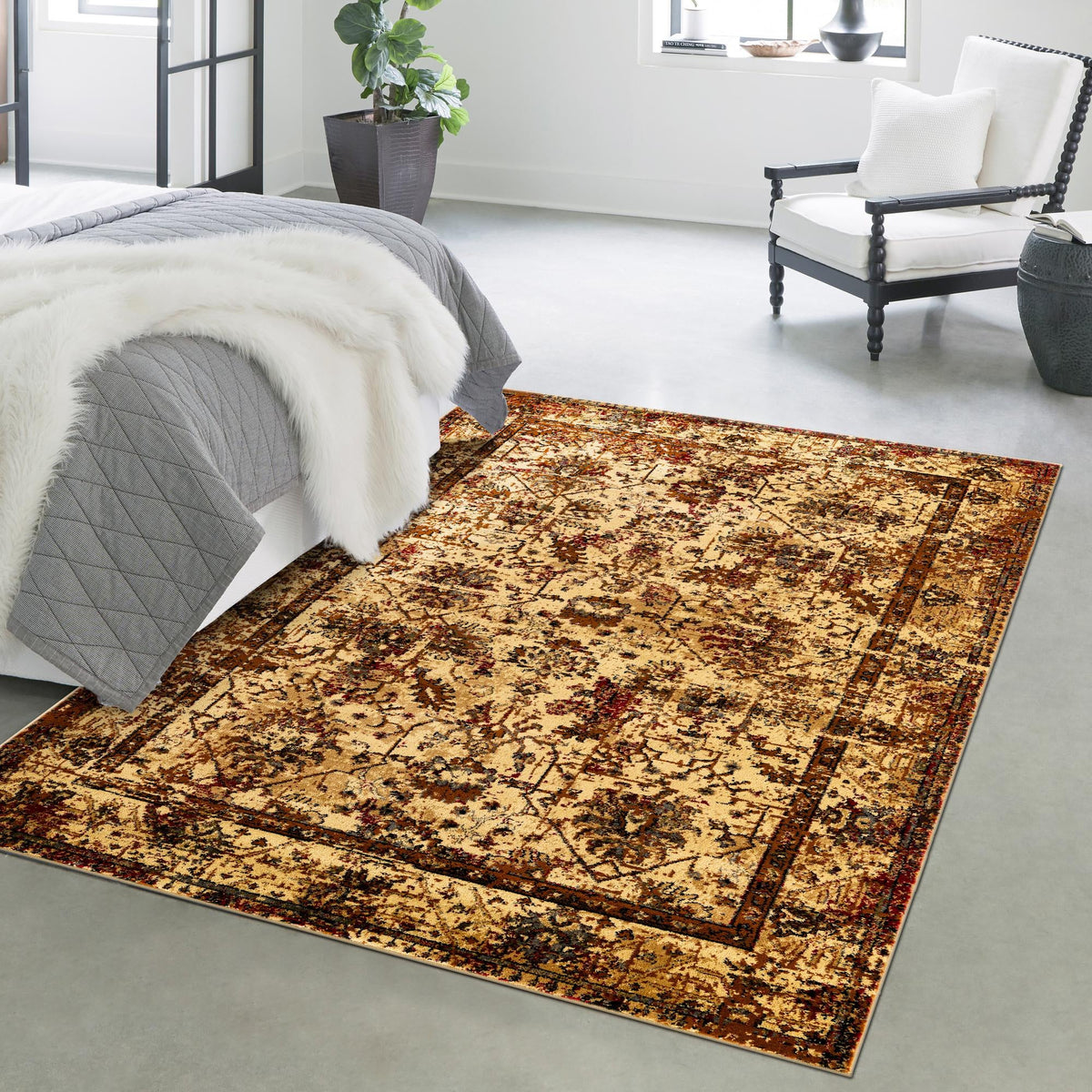 Neptune Elegance Collection Area Rug -  Galatea (Beige Cream) Rectangle Beige Cream  lifestyle 9