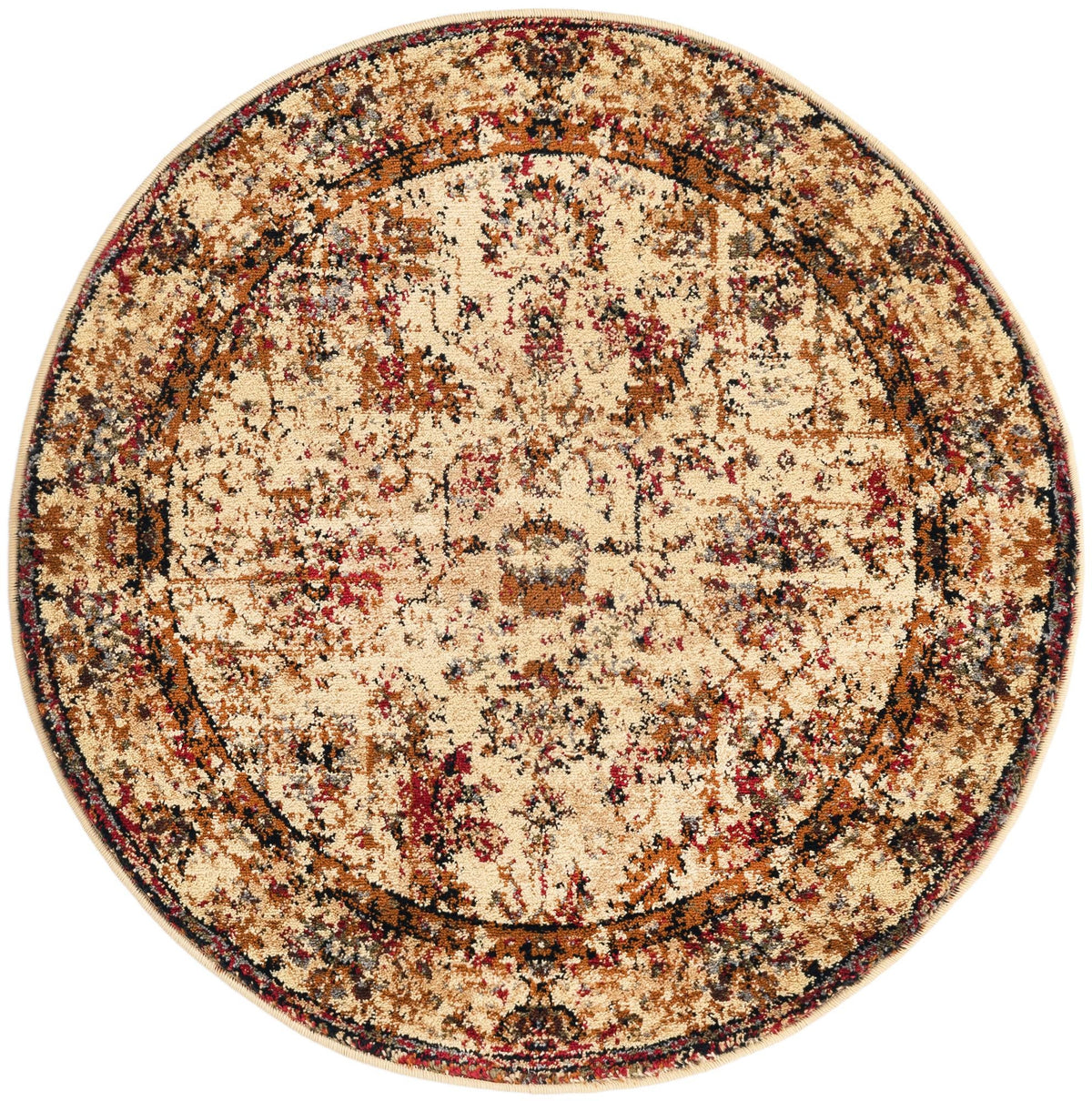 Neptune Elegance Collection Area Rug -  Galatea (Beige Cream) Round Beige Cream  lifestyle 12