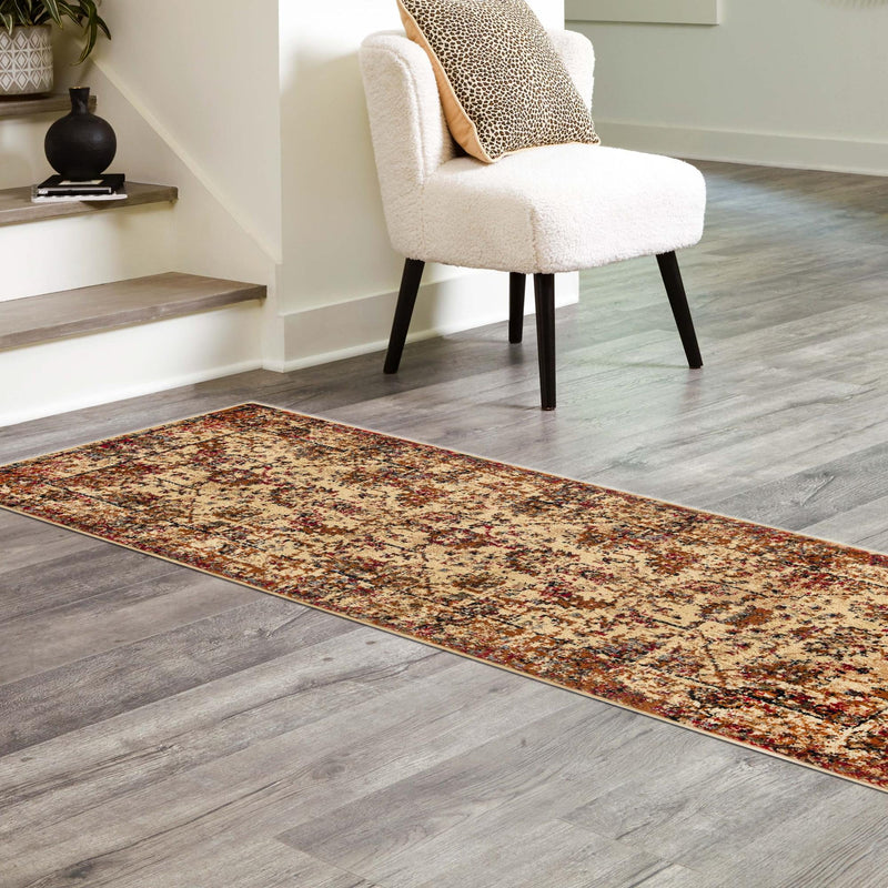 Neptune Elegance Collection Area Rug -  Galatea (Beige Cream) Runner Beige Cream  lifestyle 48