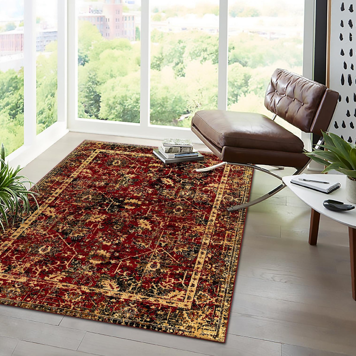 Neptune Elegance Collection Area Rug -  Galatea (Burgundy) Rectangle Burgundy  lifestyle 14
