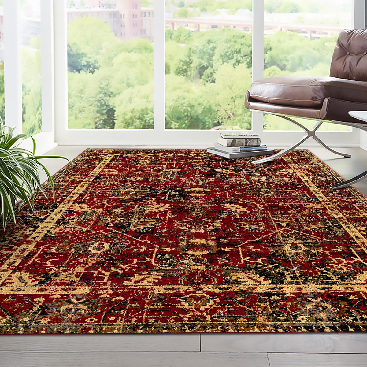 Neptune Elegance Collection Area Rug -  Galatea (Burgundy) Rectangle Burgundy  lifestyle 15