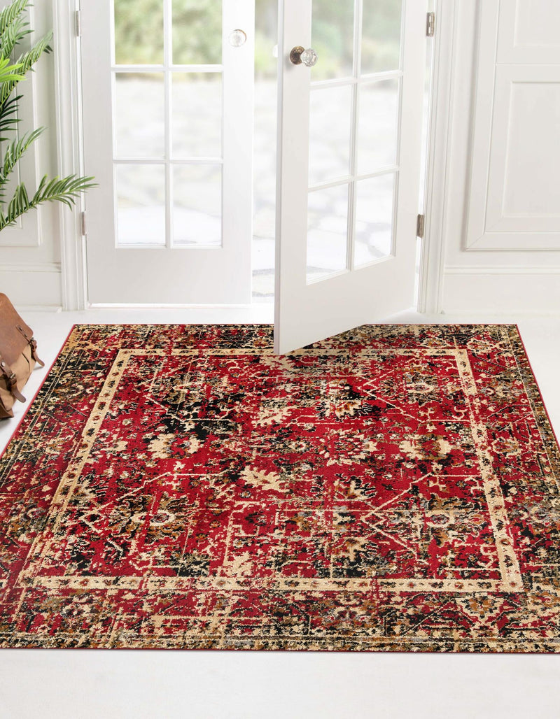Neptune Elegance Collection Area Rug -  Galatea (Burgundy) Square Burgundy  lifestyle 20