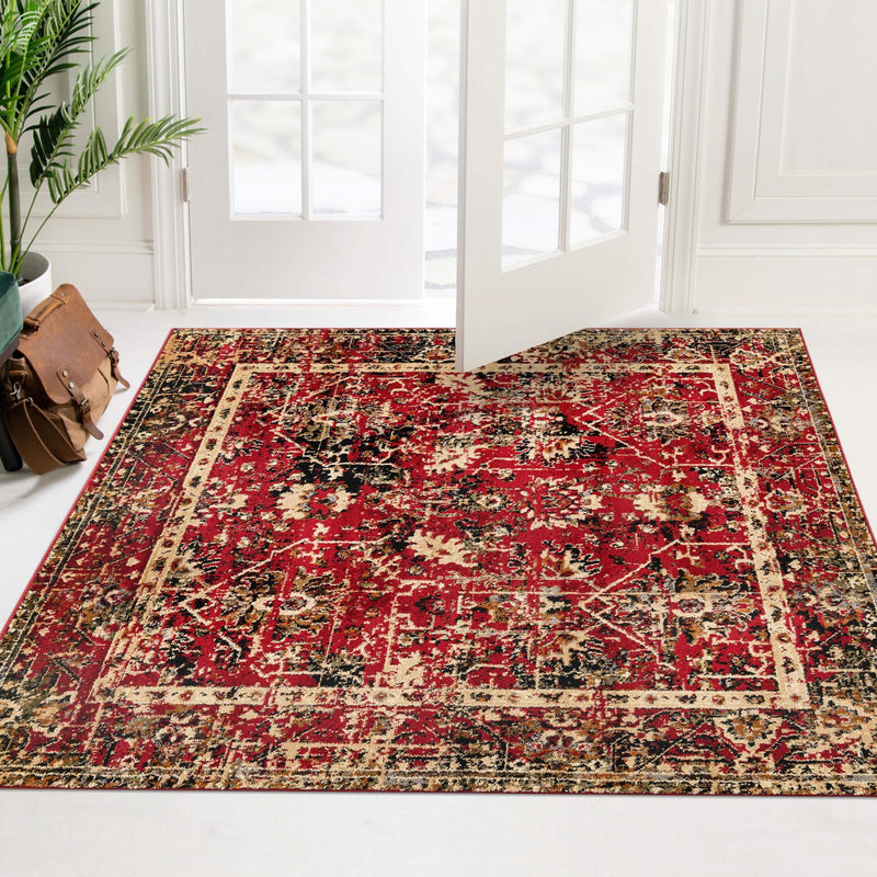 Neptune Elegance Collection Area Rug -  Galatea (Burgundy) Square Burgundy  lifestyle 67