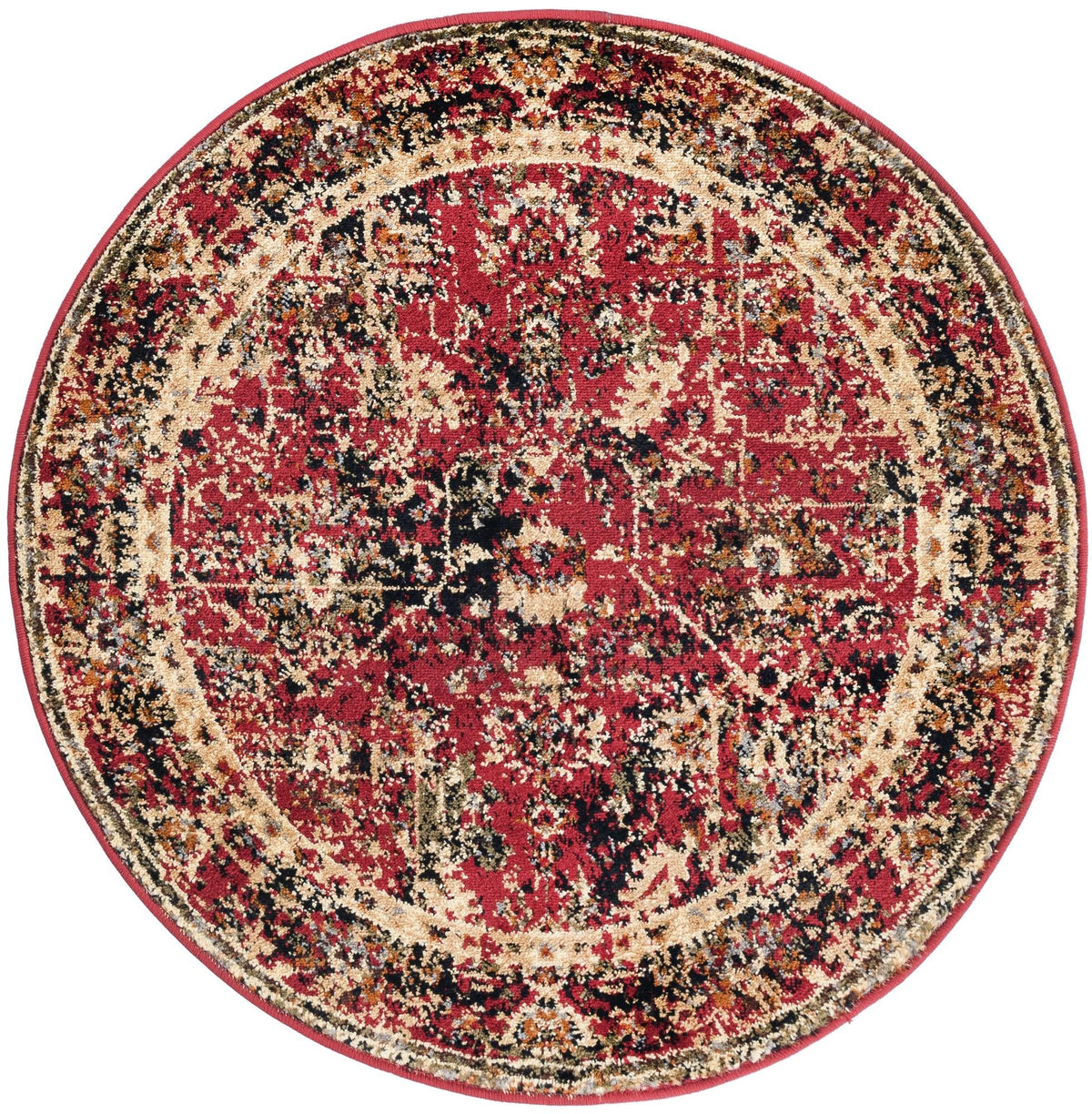 Neptune Elegance Collection Area Rug -  Galatea (Burgundy) Round Burgundy  lifestyle 17