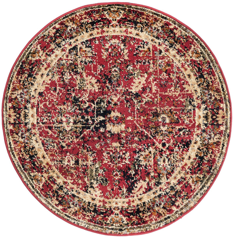 Neptune Elegance Collection Area Rug -  Galatea (Burgundy) Round Burgundy  lifestyle 17