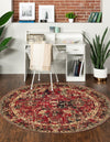 Neptune Elegance Collection Area Rug -  Galatea (Burgundy) Round Burgundy  lifestyle 21