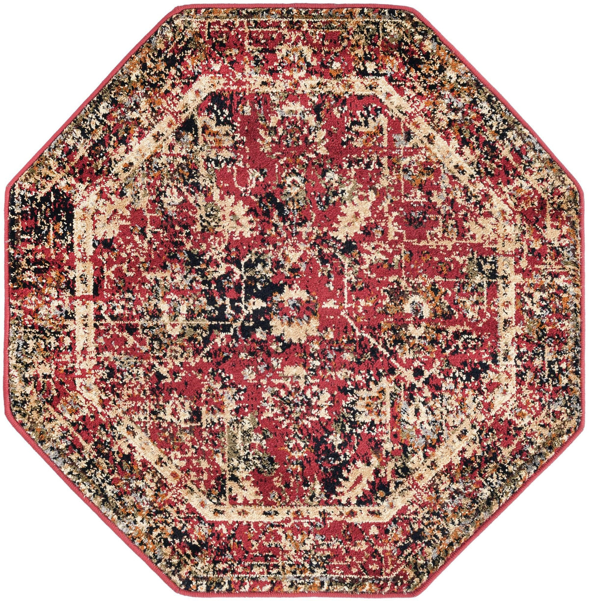 Neptune Elegance Collection Area Rug -  Galatea (Burgundy) Octagon Burgundy  lifestyle 18