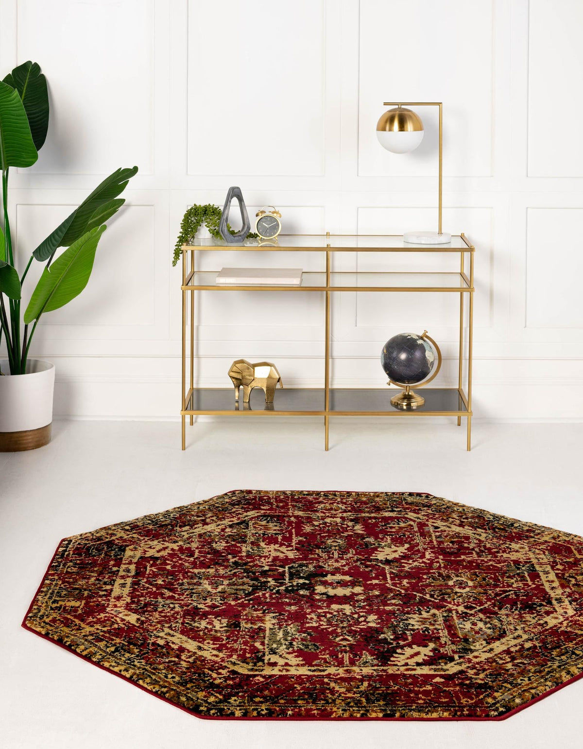 Neptune Elegance Collection Area Rug -  Galatea (Burgundy) Octagon Burgundy  lifestyle 22