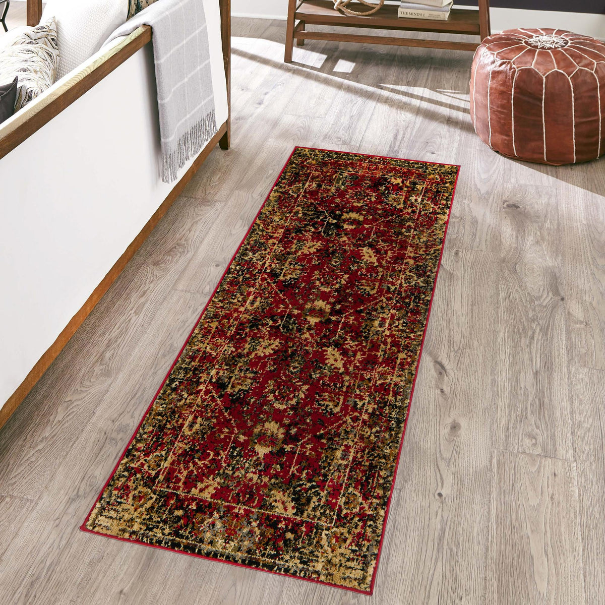 Neptune Elegance Collection Area Rug -  Galatea (Burgundy) Runner Burgundy  lifestyle 69